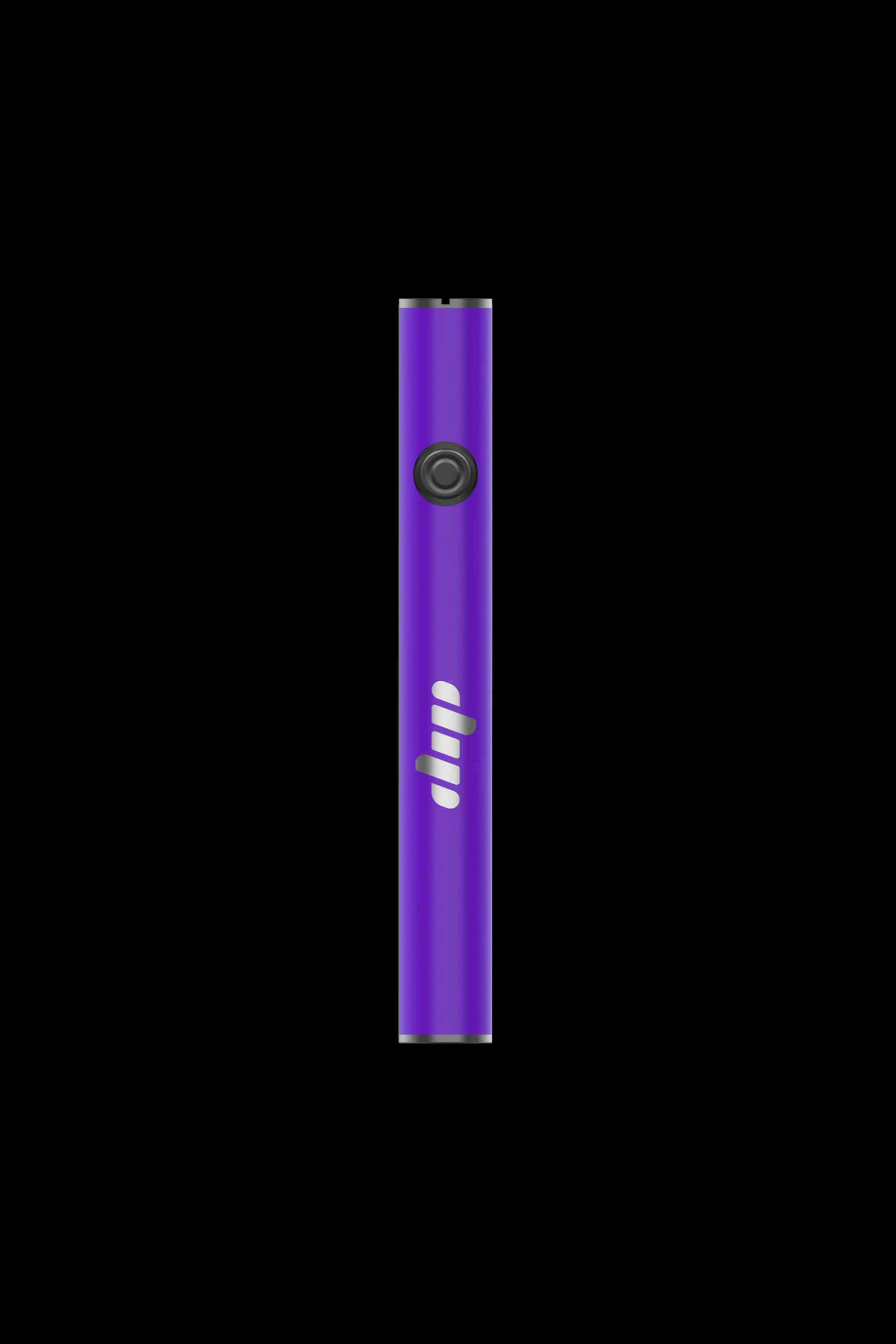 Purple cannabis vape pen on a black background.