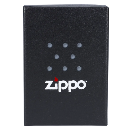 Black Zippo lighter with cannabis leaf design.