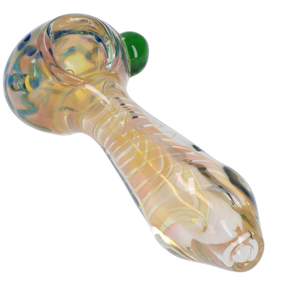 Smoke Cartel Gold Fume Twisty Spoon Pipe - 5 in.