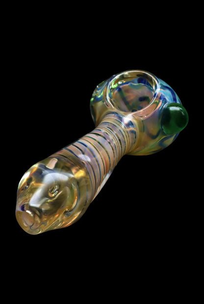 Smoke Cartel Gold Fume Twisty Spoon Pipe - 5 in.