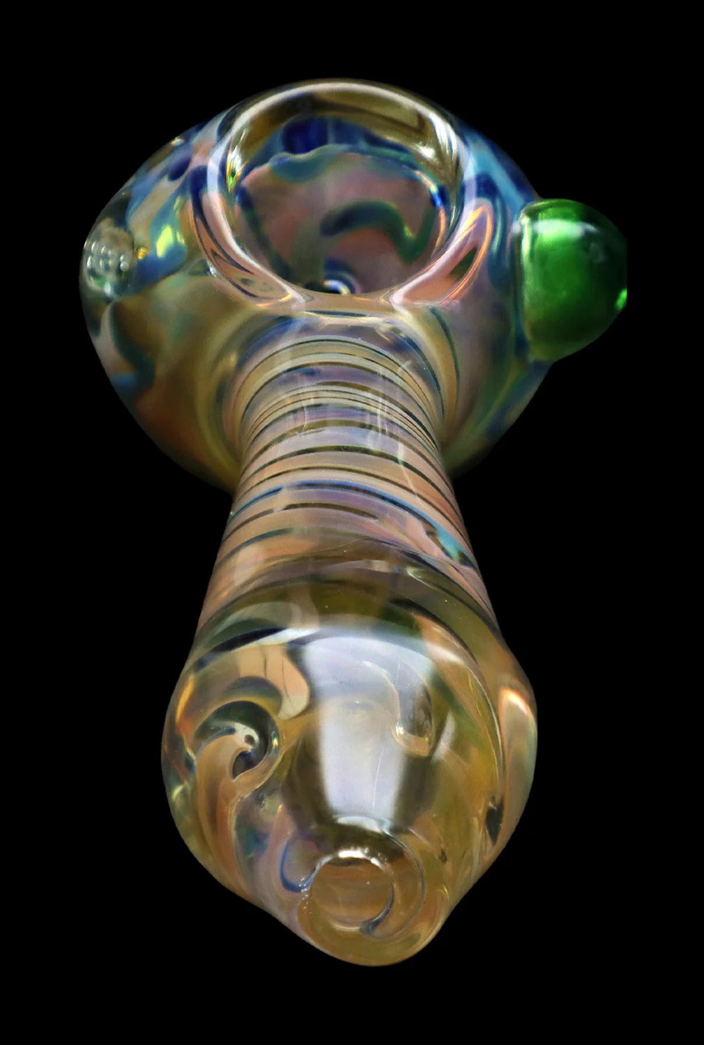 Smoke Cartel Gold Fume Twisty Spoon Pipe - 5 in.