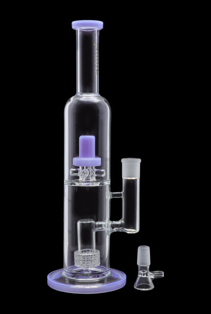 Smoke Cartel Dual Perc with Color Accents Bong - 15 in.