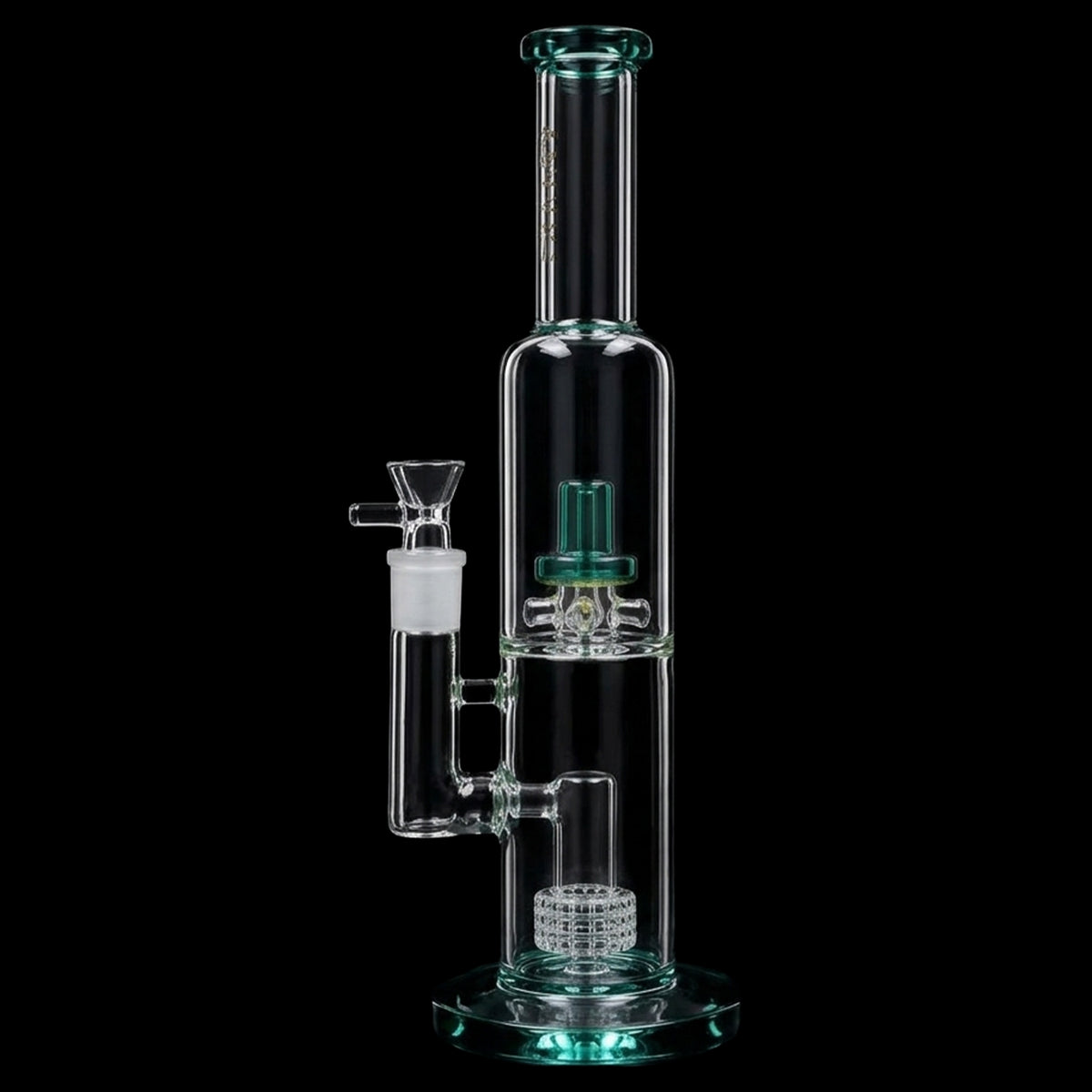 Smoke Cartel Dual Perc with Color Accents Bong - 15 in.