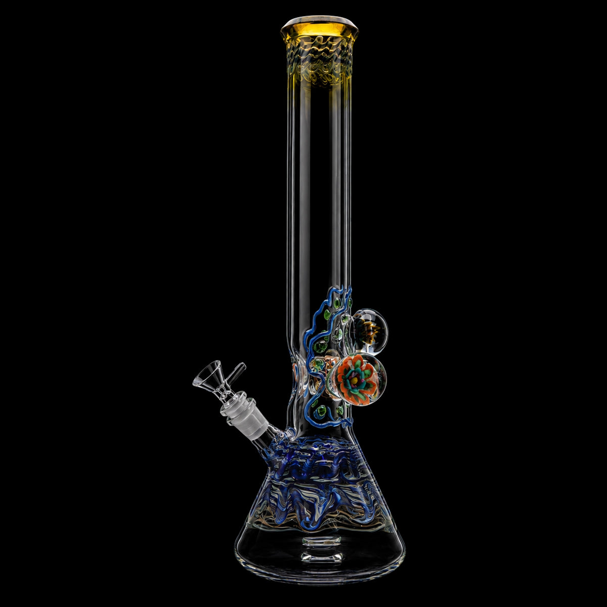 Lotus Smoke Cartel Mushroom Marble Bong - 18 in.