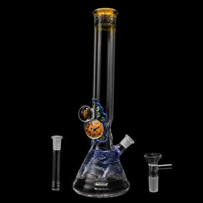 Lotus Smoke Cartel Mushroom Marble Bong - 18 in.