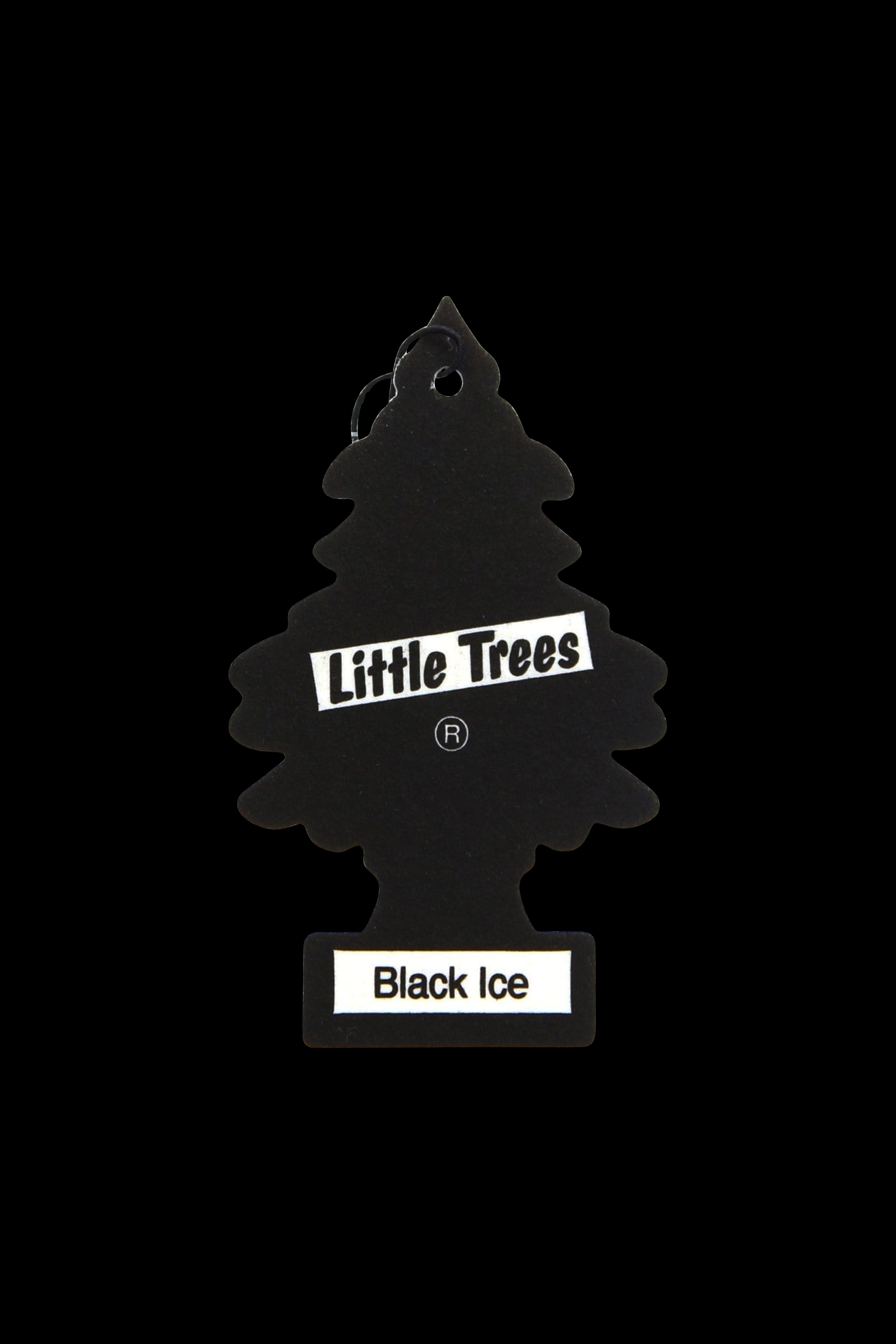 Black Little Trees air freshener with “Black Ice” scent, often used to mask cannabis odor.