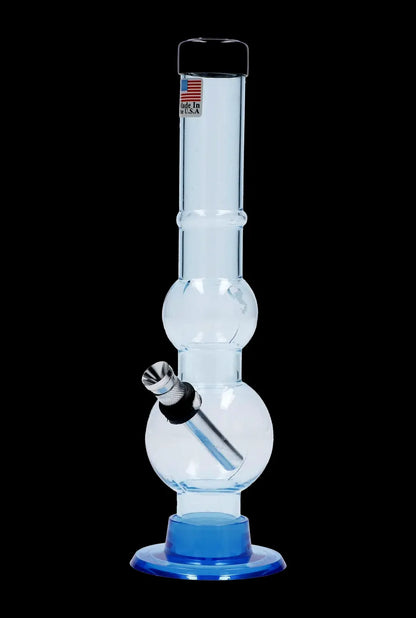 JM Plastics Double Bubble with Grip and Carb Hole Acrylic Bong - 8 in.