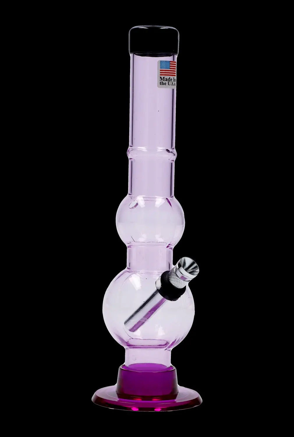 JM Plastics Double Bubble with Grip and Carb Hole Acrylic Bong - 8 in.