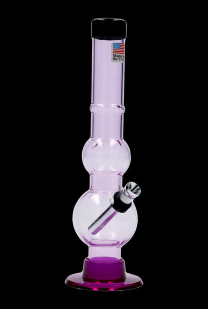 JM Plastics Double Bubble with Grip and Carb Hole Acrylic Bong - 8 in.