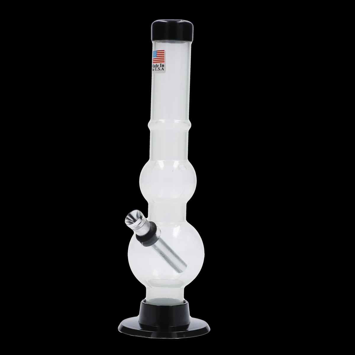 JM Plastics Double Bubble with Grip and Carb Hole Acrylic Bong - 8 in.