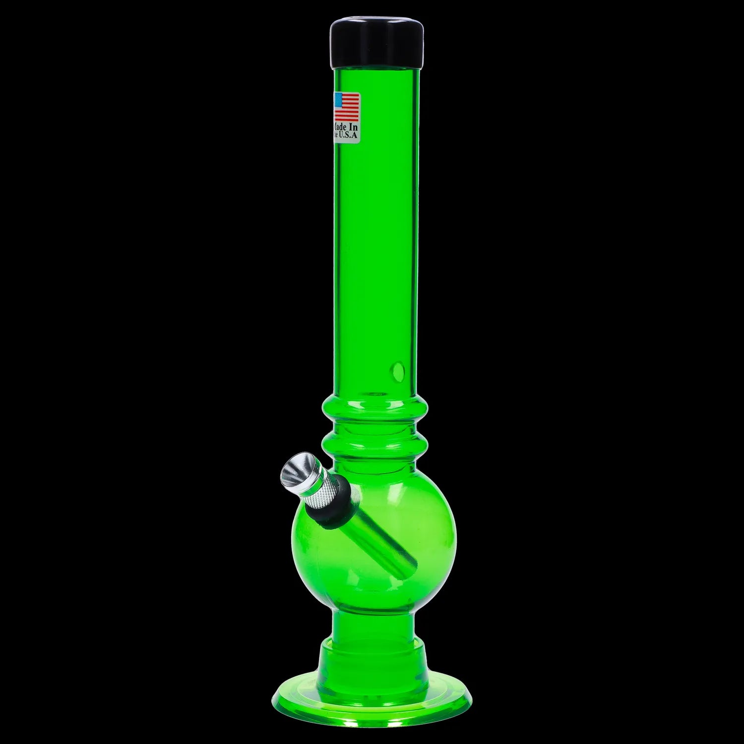 JM Plastics Bubble Base with Grip and Carb Hole Acrylic Bong - 8 in.