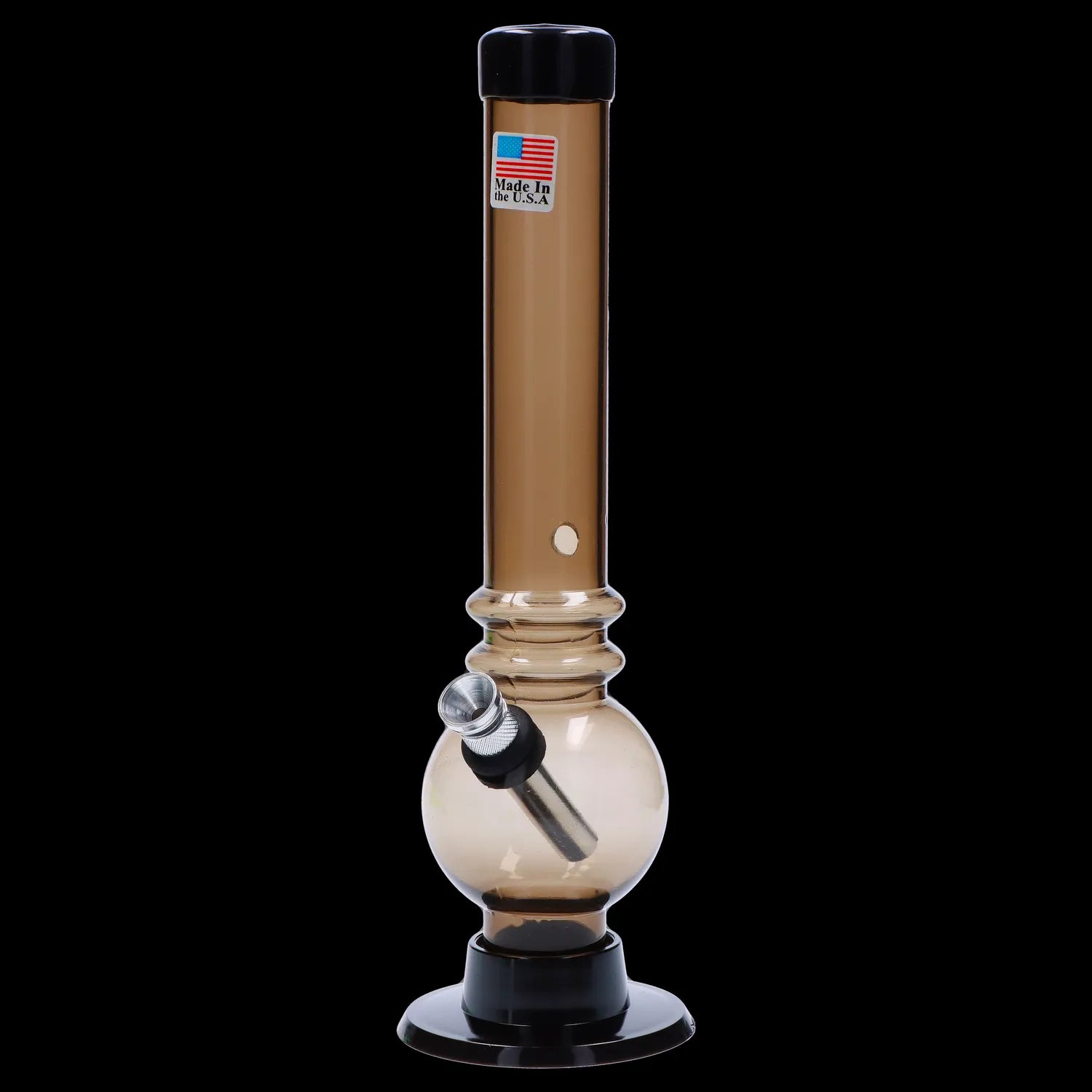 JM Plastics Bubble Base with Grip and Carb Hole Acrylic Bong - 8 in.