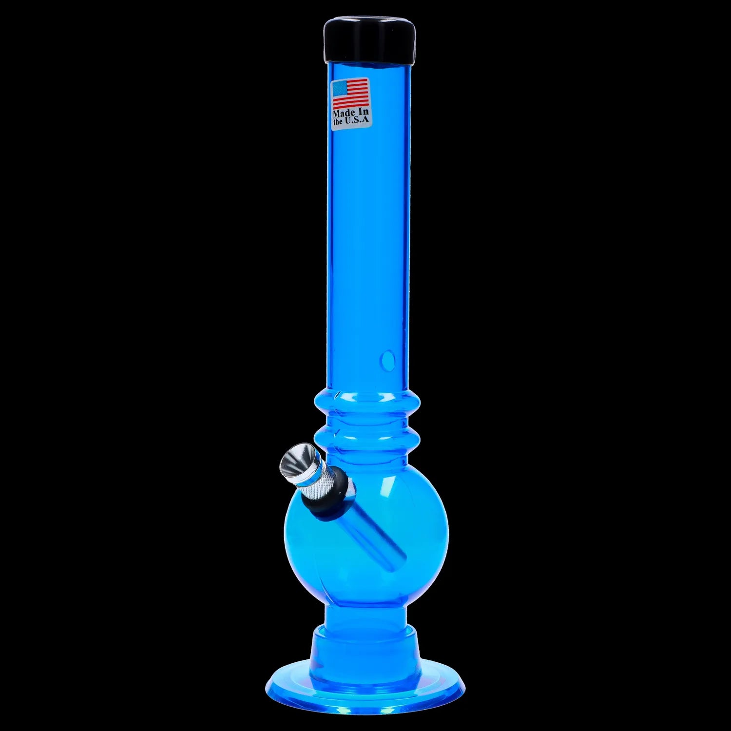 JM Plastics Bubble Base with Grip and Carb Hole Acrylic Bong - 8 in.
