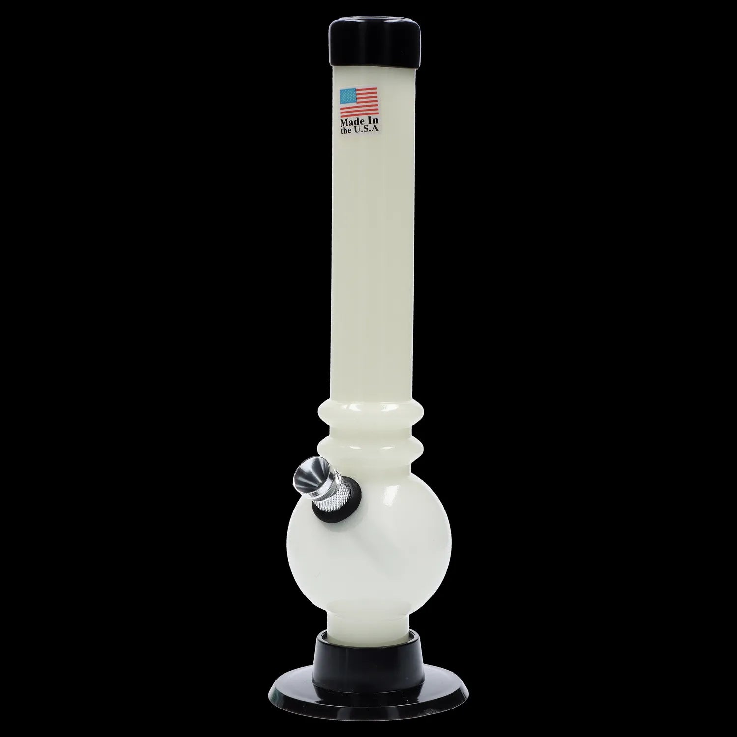 JM Plastics Bubble Base with Grip and Carb Hole Acrylic Bong - 8 in.