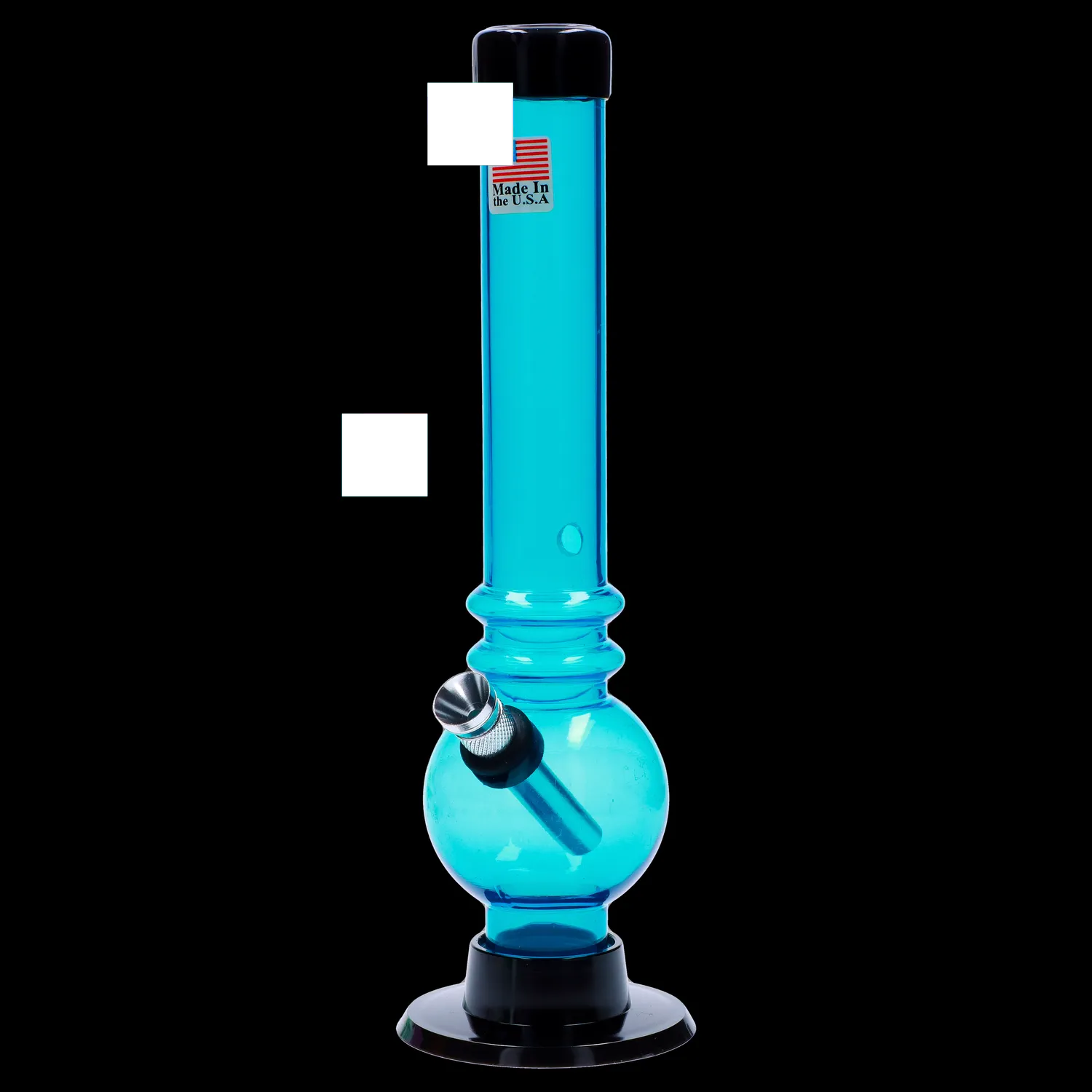 JM Plastics Bubble Base with Grip and Carb Hole Acrylic Bong - 8 in.