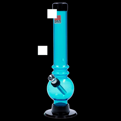 JM Plastics Bubble Base with Grip and Carb Hole Acrylic Bong - 8 in.
