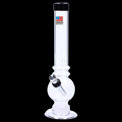 JM Plastics Bubble Base with Grip and Carb Hole Acrylic Bong - 8 in.