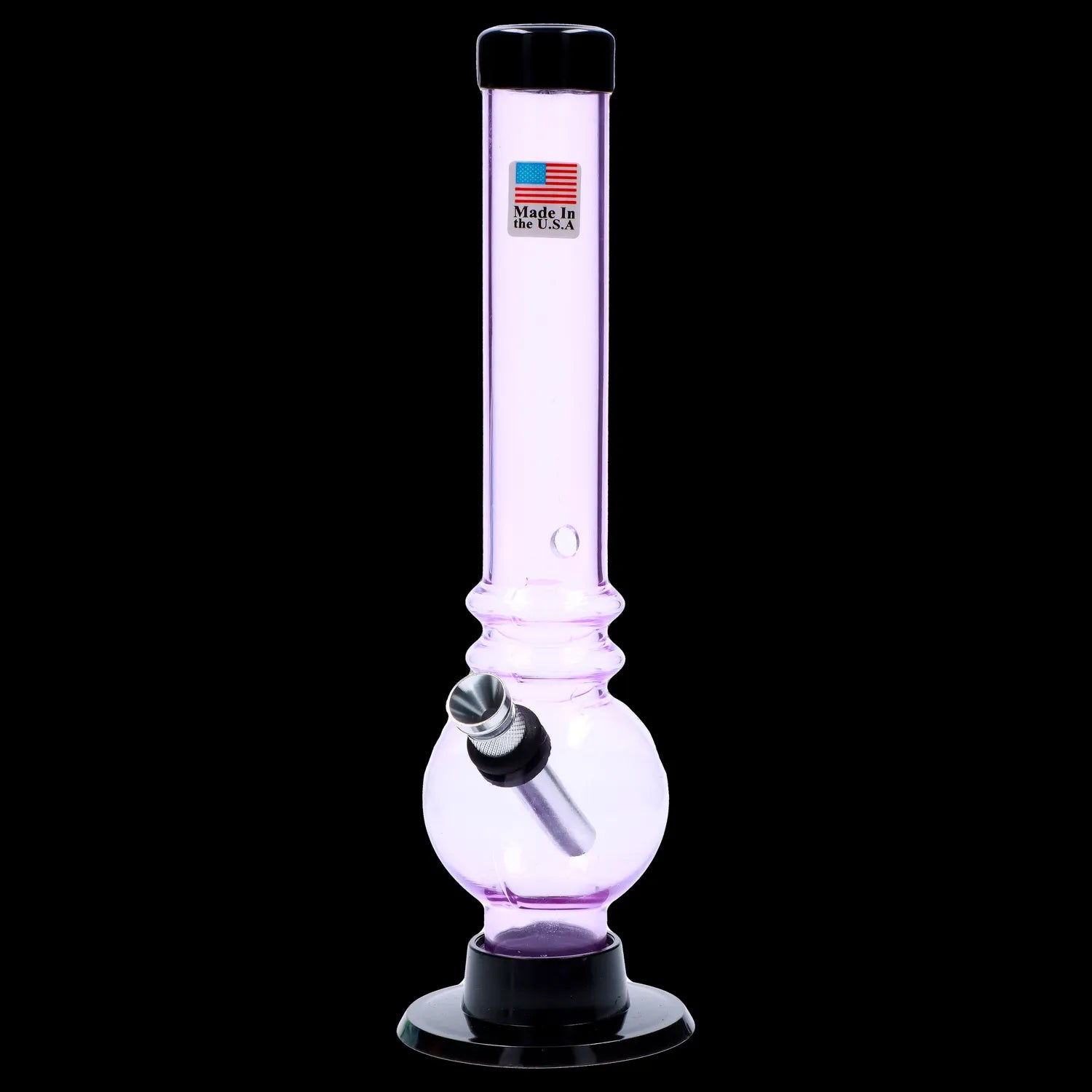 JM Plastics Bubble Base with Grip and Carb Hole Acrylic Bong - 8 in.