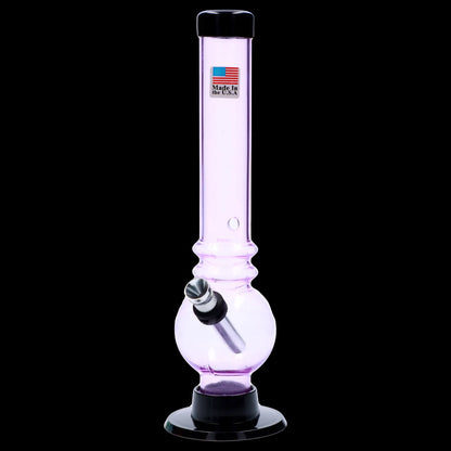 JM Plastics Bubble Base with Grip and Carb Hole Acrylic Bong - 8 in.