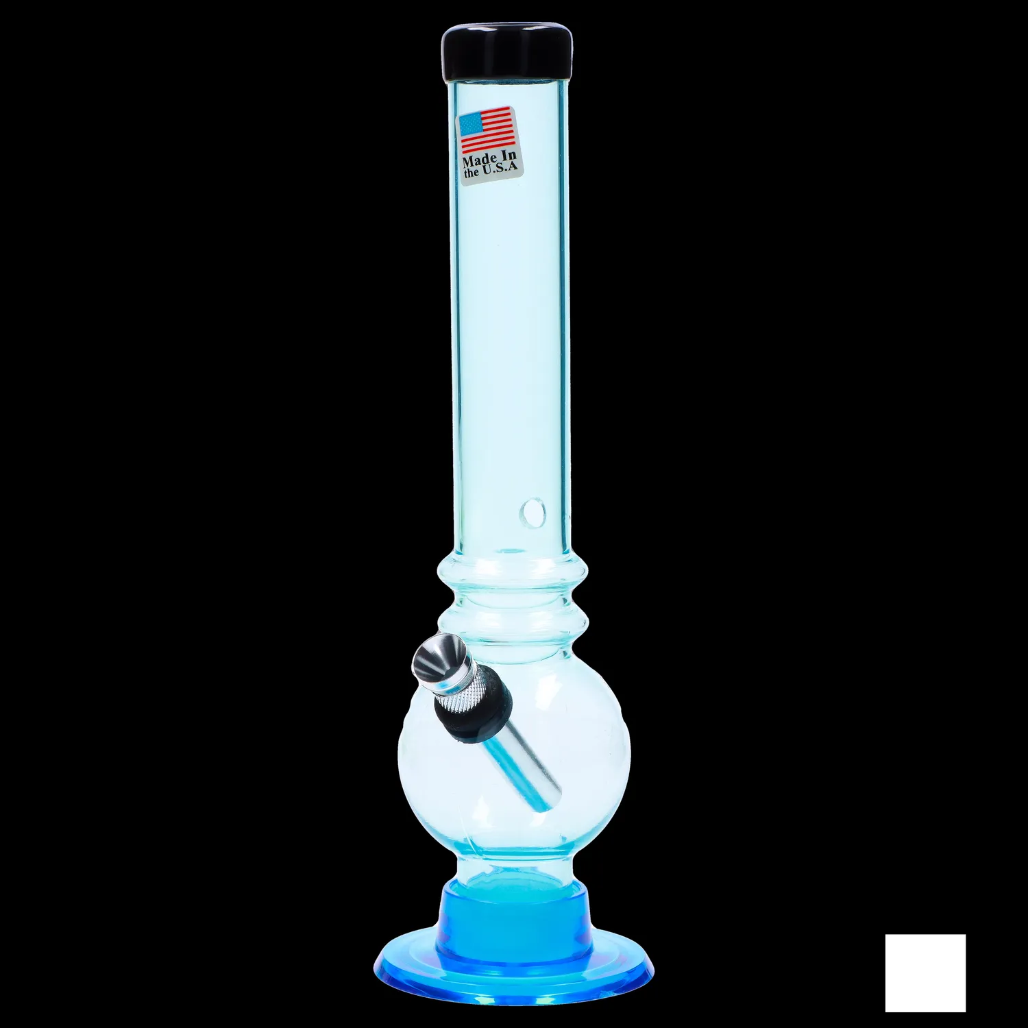 JM Plastics Bubble Base with Grip and Carb Hole Acrylic Bong - 8 in.