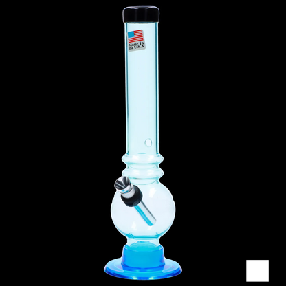 JM Plastics Bubble Base with Grip and Carb Hole Acrylic Bong - 8 in.