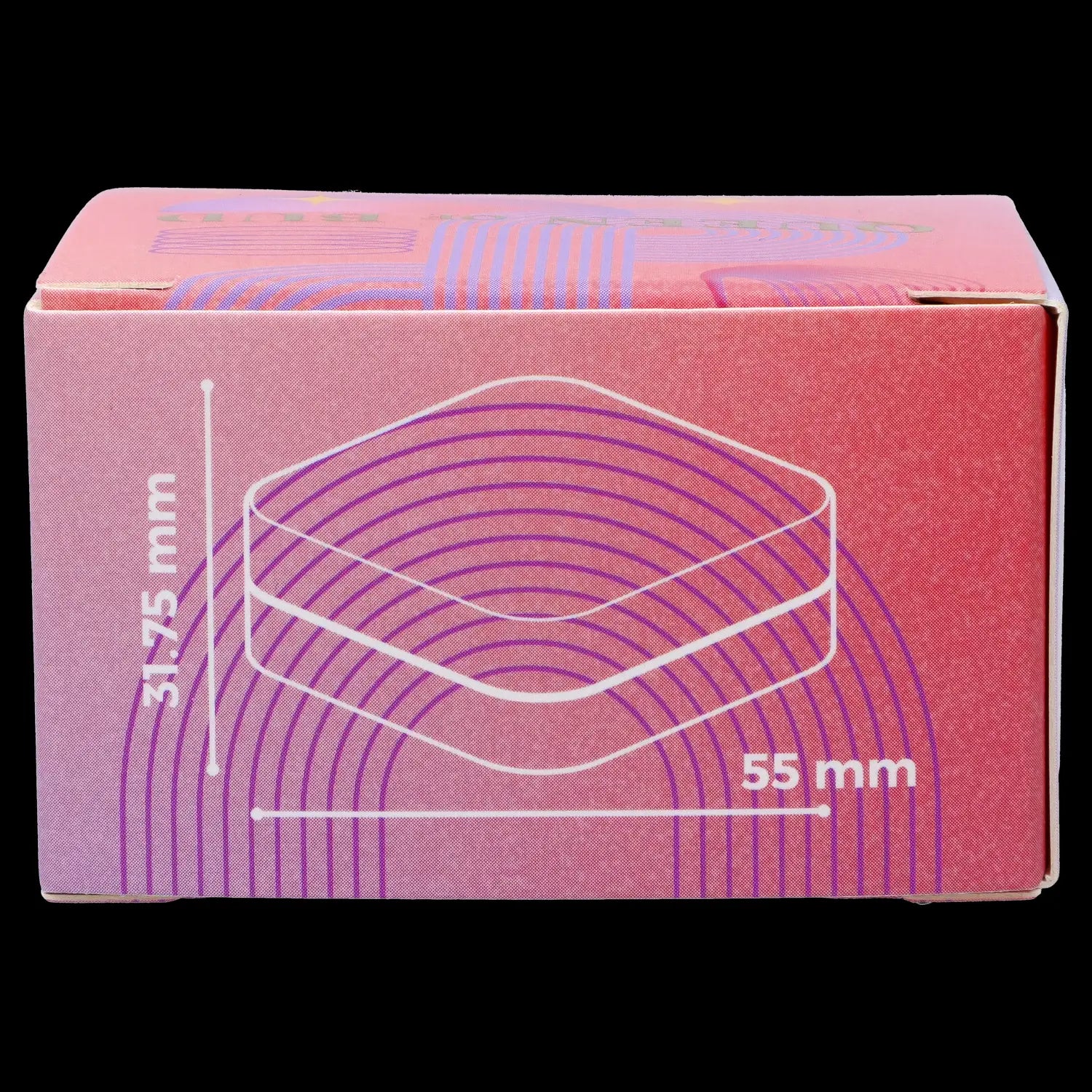 Product packaging with dimensions for a cannabis accessory.