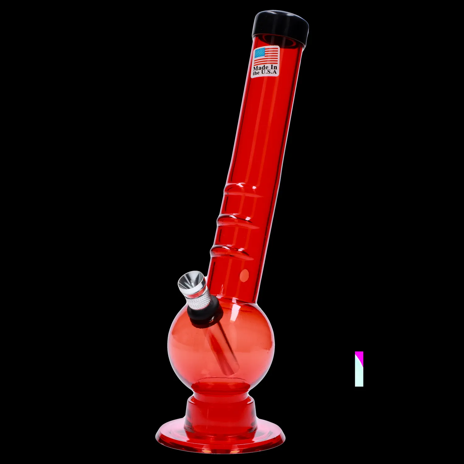 JM Plastics Bent Neck with Grip and Carb Hole Acrylic Bong - 8 in.