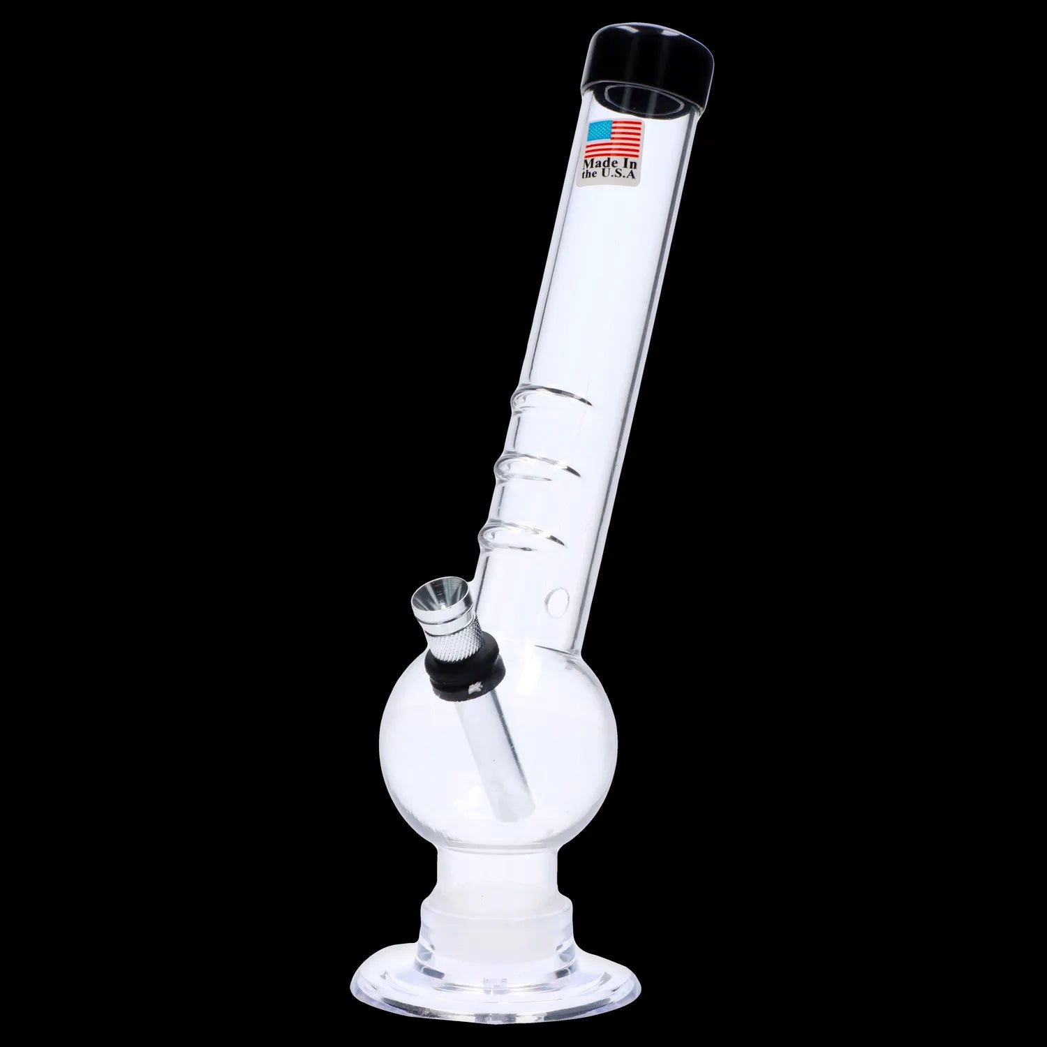JM Plastics Bent Neck with Grip and Carb Hole Acrylic Bong - 8 in.
