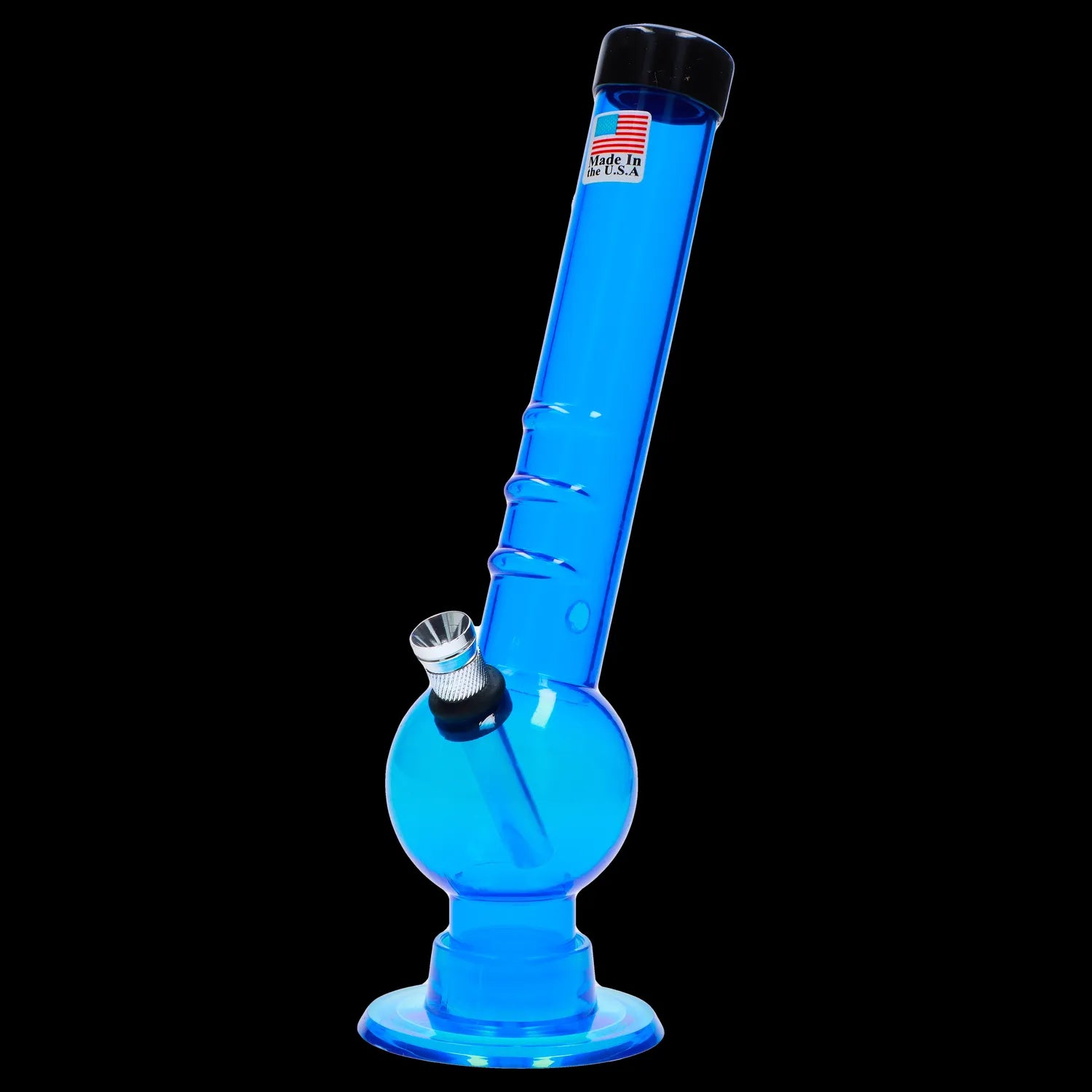 JM Plastics Bent Neck with Grip and Carb Hole Acrylic Bong - 8 in.