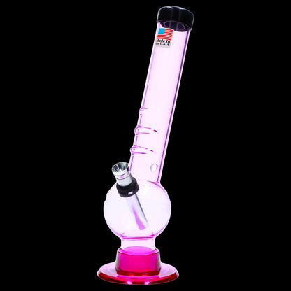 JM Plastics Bent Neck with Grip and Carb Hole Acrylic Bong - 8 in.