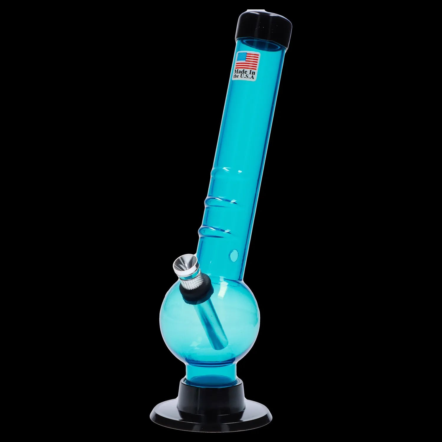 JM Plastics Bent Neck with Grip and Carb Hole Acrylic Bong - 8 in.