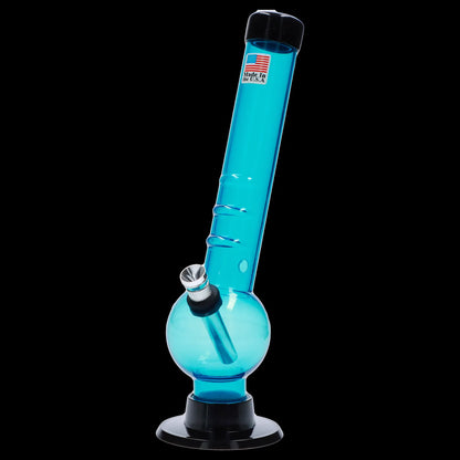 JM Plastics Bent Neck with Grip and Carb Hole Acrylic Bong - 8 in.