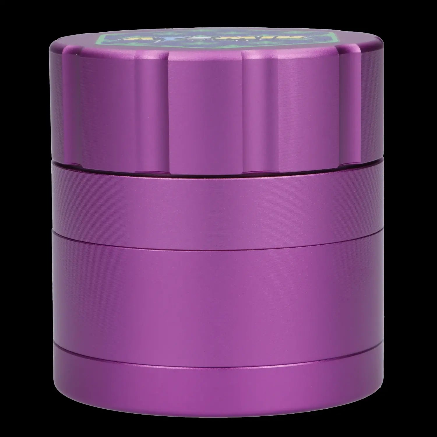 Purple four-piece cannabis grinder.