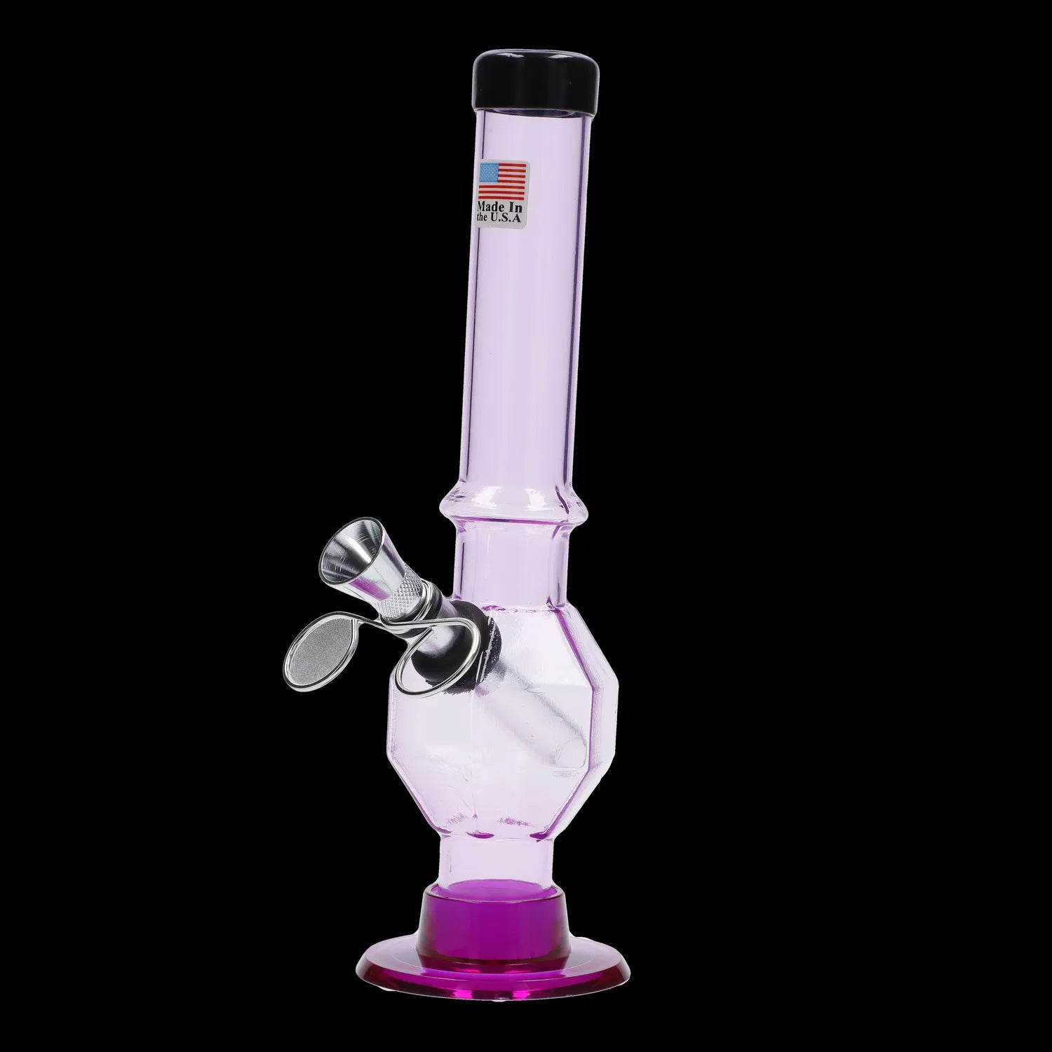 JM Plastics Grenade Base with Pull Slide Acrylic Bong - 8 in.