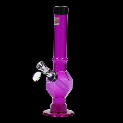 JM Plastics Grenade Base with Pull Slide Acrylic Bong - 8 in.