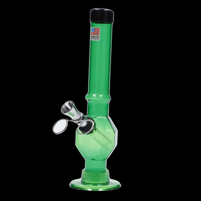 JM Plastics Grenade Base with Pull Slide Acrylic Bong - 8 in.