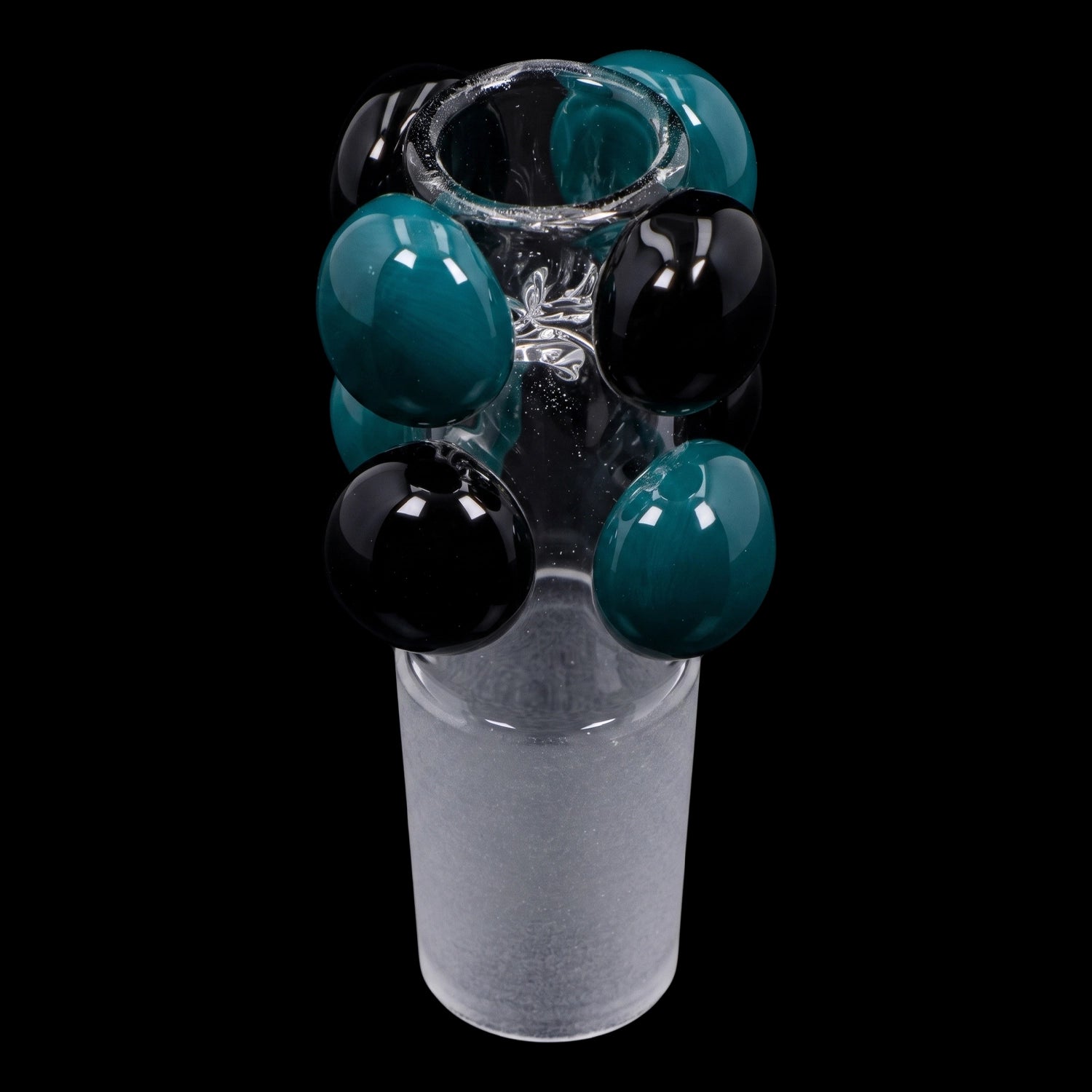 18mm Clear Bowl with Color Marbles - Aqua Black