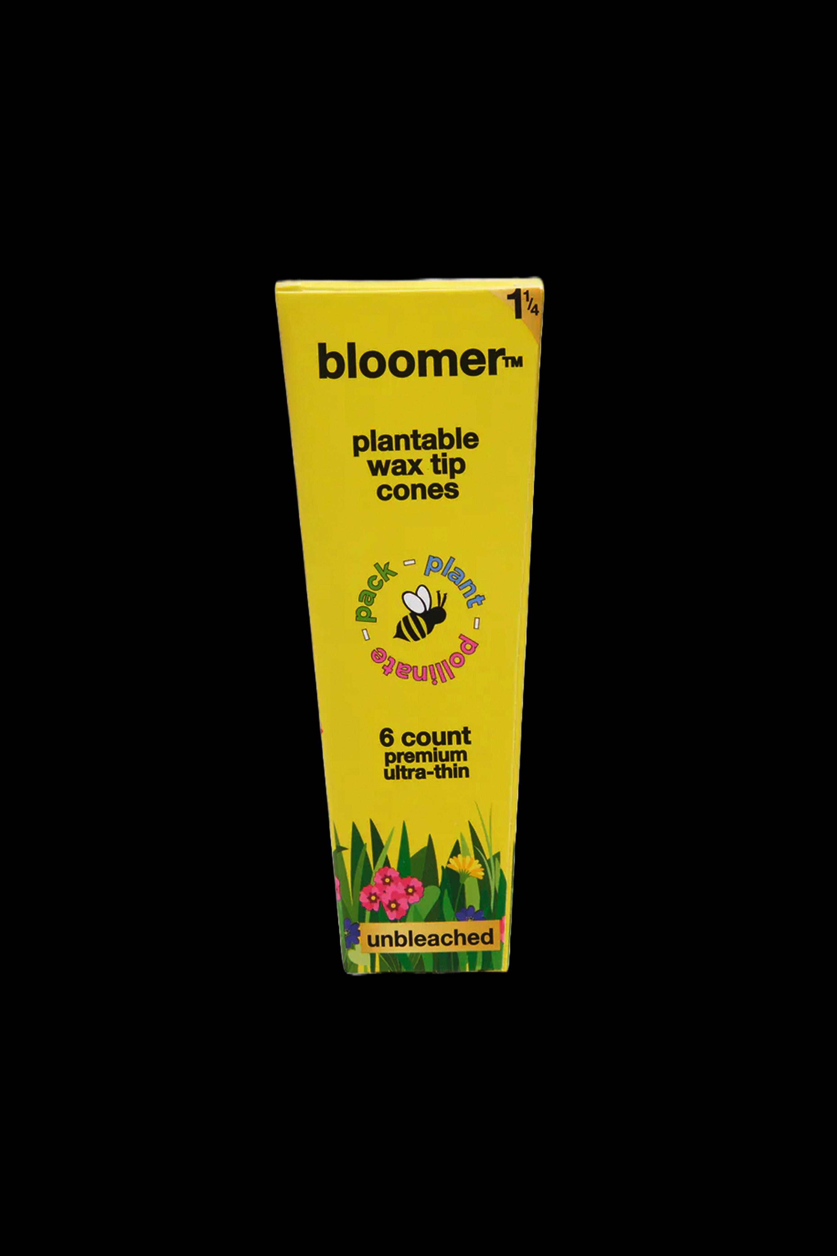 Pack of Bloomer plantable wax tip cones for cannabis use.
