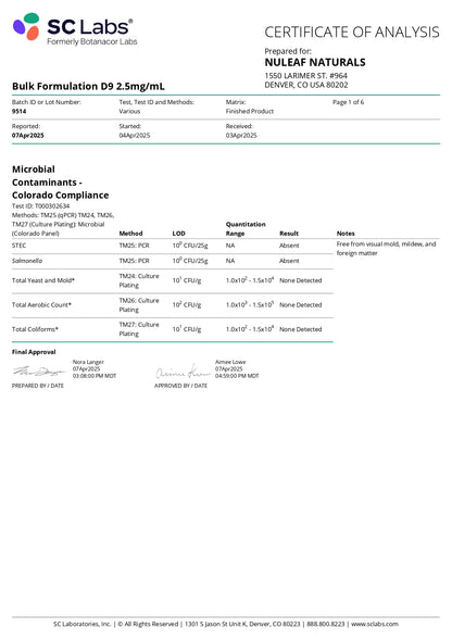 NuLeaf Naturals Delta 9 THC Capsules