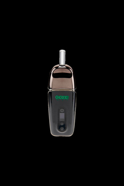 Sleek, black and green cannabis vaporizer pen with digital display.