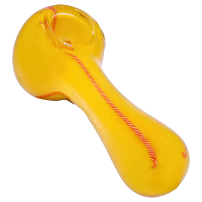 Smoke Cartel Frit Glass with Rasta Line Spoon Pipe - 4.5 in.