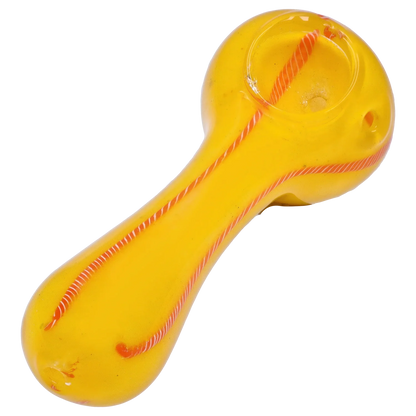 Smoke Cartel Frit Glass with Rasta Line Spoon Pipe - 4.5 in.