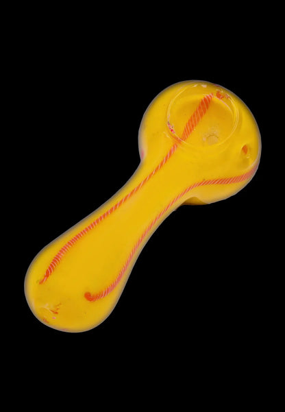 Smoke Cartel Frit Glass with Rasta Line Spoon Pipe - 4.5 in.