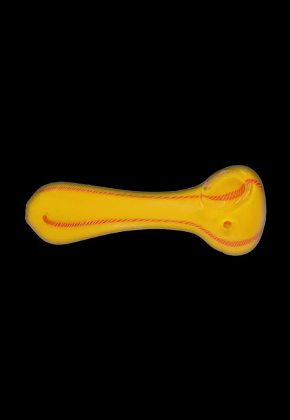 Smoke Cartel Frit Glass with Rasta Line Spoon Pipe - 4.5 in.