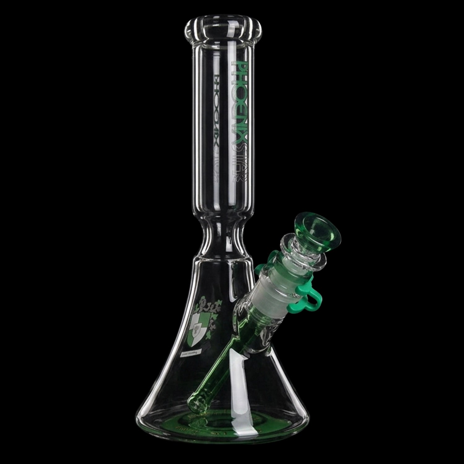 Green Flower Phoenix Star 10 Inches Beaker Bong