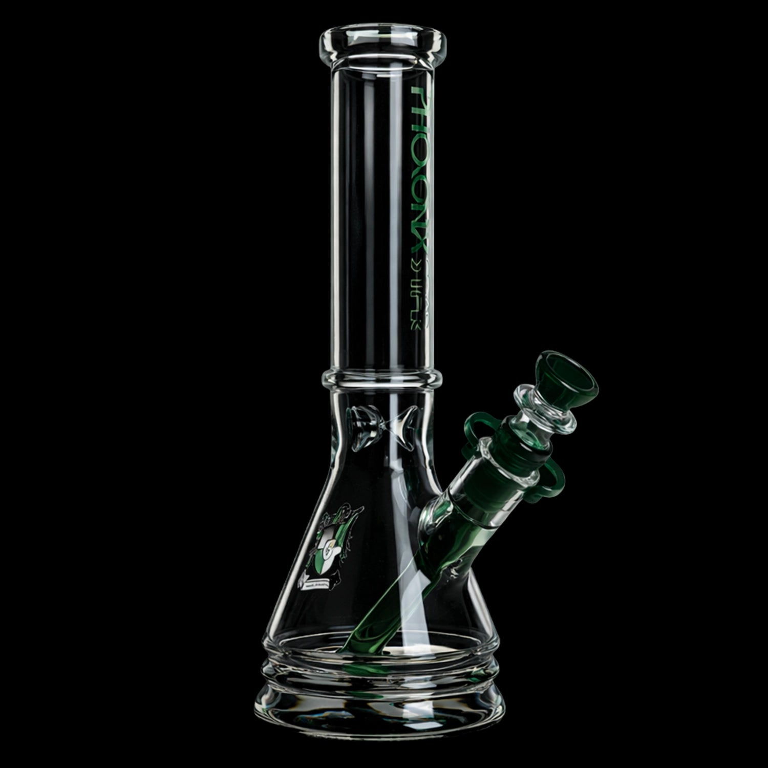 Green Flower Phoenix Star New Design Beaker Bong 10 Inches