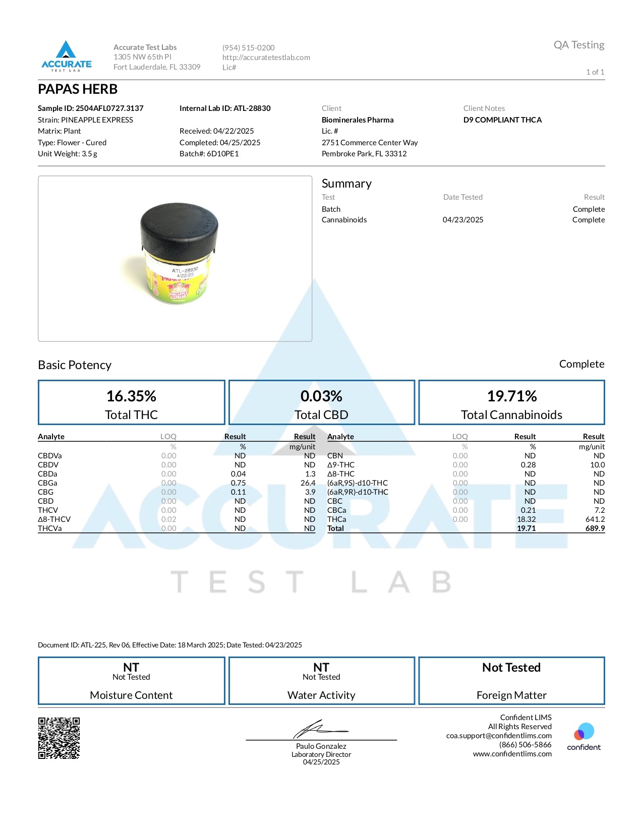 Papa's Herb PINEAPPLE EXPRESS INDOOR THCa FLOWER