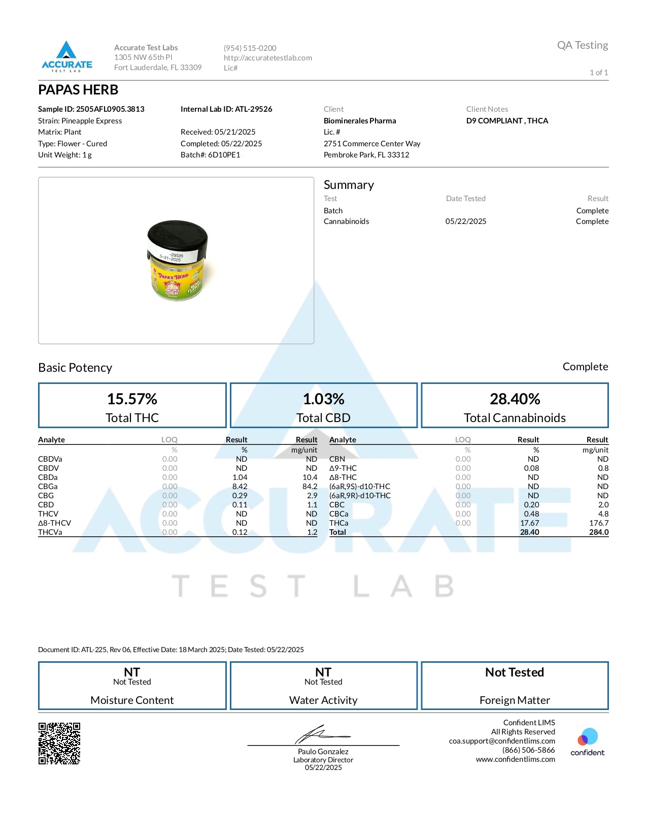 Papa's Herb PINEAPPLE EXPRESS INDOOR THCa FLOWER
