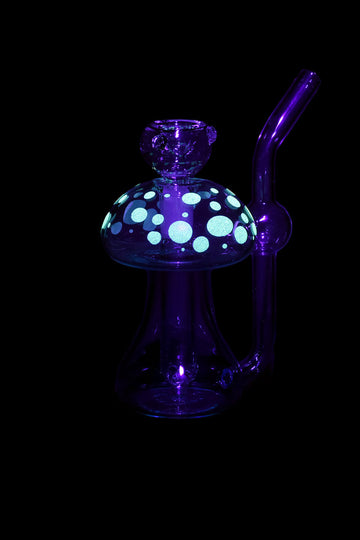 Phosphorescent Fungi Glow in the Dark Glass Bubbler - Phosphorescent Fungi Glow in the Dark Glass Bubbler