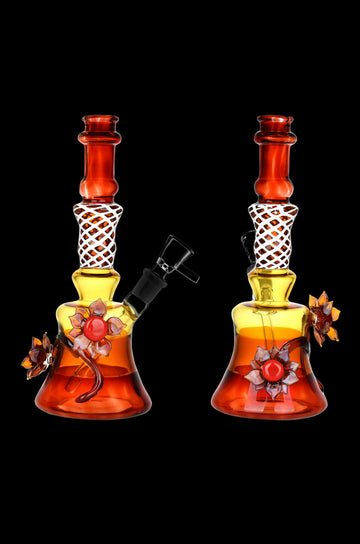 Amber Autumn Flower Water Pipe - Amber Autumn Flower Water Pipe